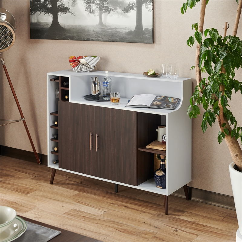 Furniture of America Reid Modern Wood Multi-Storage Buffet in White