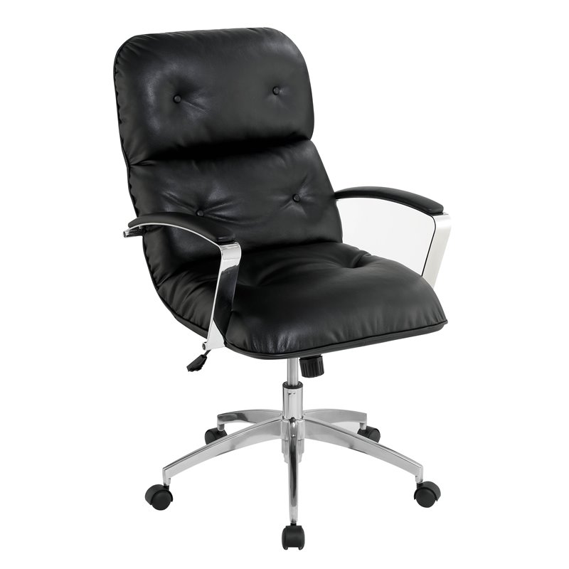 Furniture of America Vernon Faux Leather Adjustable Office Chair in