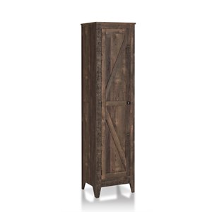 furniture of america prunda mid-century wood storage cabinet in reclaimed oak
