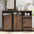 Furniture of America Helen Farmhouse Wood 6-Shelf Buffet in Distressed Walnut
