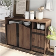 Furniture of America Helen Farmhouse Wood 6-Shelf Buffet in Distressed Walnut