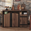 Furniture of America Helen Farmhouse Wood 6-Shelf Buffet in Distressed Walnut