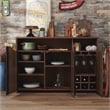Furniture of America Helen Farmhouse Wood 6-Shelf Buffet in Distressed Walnut