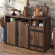 Furniture of America Helen Farmhouse Wood 6-Shelf Buffet in Distressed Walnut
