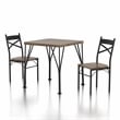 Furniture of America Kelle Transitional Metal 3-Piece Dining Set in Brown