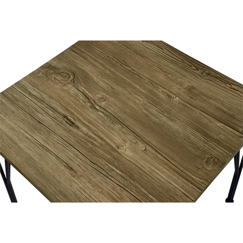 Furniture of America Kelle Transitional Metal 3-Piece Dining Set in Brown