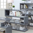 Furniture of America Sheena Contemporary Wood 4-Shelf Bookcase in Glossy Gray