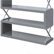 Furniture of America Sheena Contemporary Wood 4-Shelf Bookcase in Glossy Gray