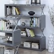 Furniture of America Sheena Contemporary Wood 5-Shelf Bookcase in Glossy Gray
