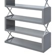 Furniture of America Sheena Contemporary Wood 5-Shelf Bookcase in Glossy Gray