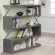 Furniture of America Sheena Contemporary Wood 5-Shelf Bookcase in Glossy Gray