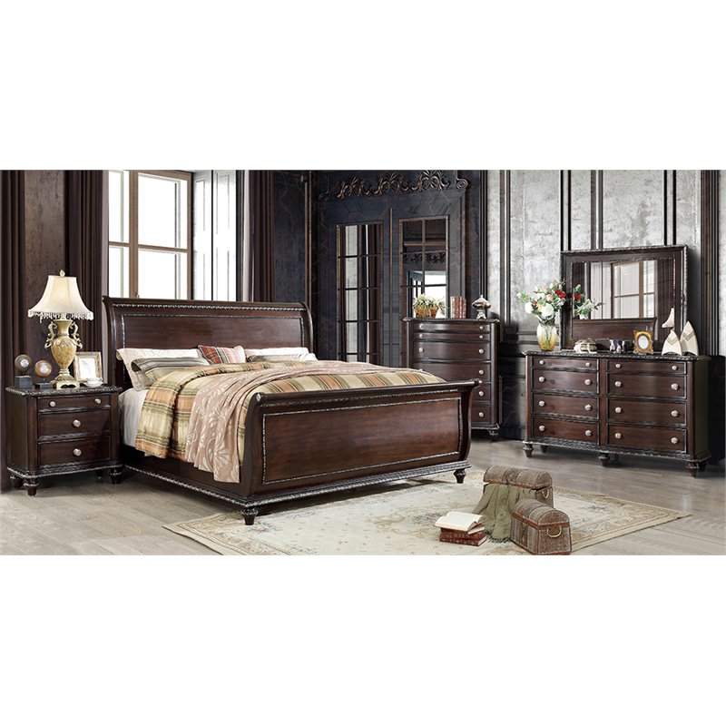 Furniture Of America Kory 8 Drawer Dresser With Mirror In Espresso