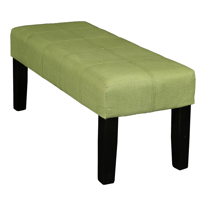 Furniture of America Braden Contemporary Fabric Accent Bench in Green
