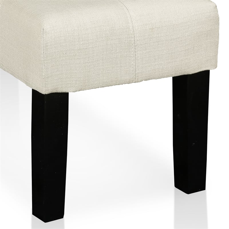 Furniture of America Braden Contemporary Fabric Accent Bench in Ivory