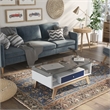 Furniture of America Lana Mid-Century Glass Top Coffee Table in Navy