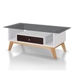 Furniture of America Lana Mid-Century Glass Top Coffee Table in Espresso