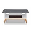 Furniture of America Lana Mid-Century Glass Top Coffee Table in Espresso