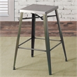 Furniture of America Roth 26-Inch Metal Bar Stool in Gray Gunmetal (Set of 2)