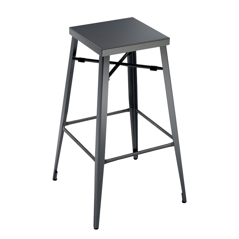 Furniture of America Roth 30-Inch Metal Bar Stool in Gray Gunmetal (Set of 2)