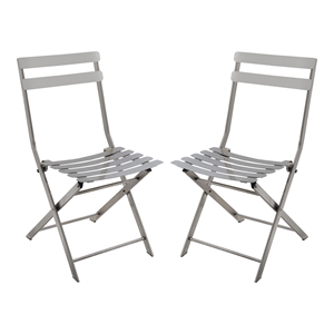 furniture of america mina metal side chair in silver gun metal (set of 2)