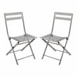 Furniture of America Mina Metal Side Chair in Silver Gun Metal (Set of 2)