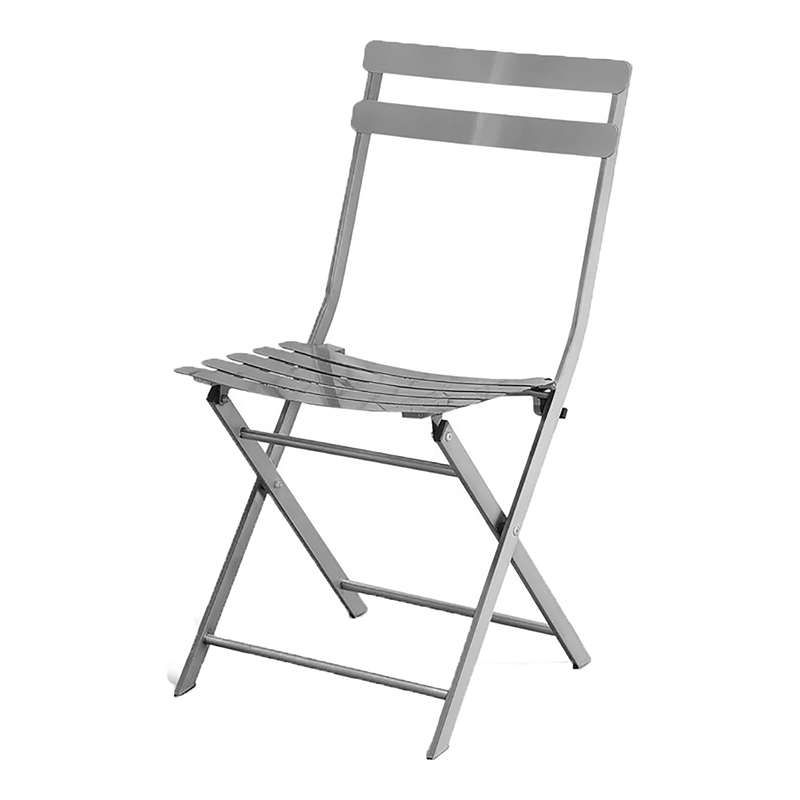 Furniture of America Mina Metal Side Chair in Silver Gun Metal (Set of 2)