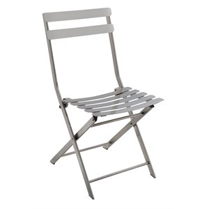 furniture of america mina metal folding side chair in gun metal (set of 2)