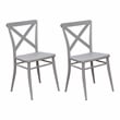 Furniture of America Balucci Metal Dining Chair in Silver (Set of 2)