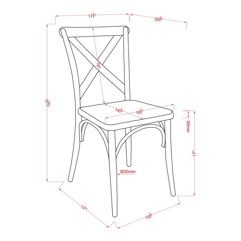 Furniture of America Balucci Metal Dining Chair in Silver (Set of 2)