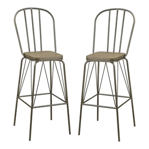 furniture of america chelsea cottage windsor metal bar stool in bronze (set of 2)