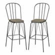Furniture of America Chelsea Metal Windsor Bar Stool in Gray (Set of 2)