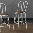 Furniture of America Chelsea Metal Windsor Bar Stool in White (Set of 2)