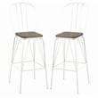 Furniture of America Chelsea Metal Windsor Bar Stool in White (Set of 2)