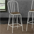 Furniture of America Chelsea Metal Windsor Pub Chair in White (Set of 2)