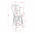 Furniture of America Chelsea Metal Windsor Pub Chair in White (Set of 2)