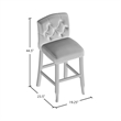 Furniture of America Liston Rustic Fabric Bar Stool in Dark Gray (Set of 2)