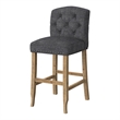 Furniture of America Liston Rustic Fabric Bar Stool in Dark Gray (Set of 2)