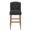 Furniture of America Liston Rustic Fabric Bar Stool in Dark Gray (Set of 2)