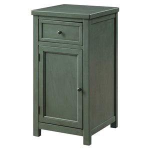 Furniture of America Jennifer Wood 1-Drawer Side Table in Antique Teal Blue