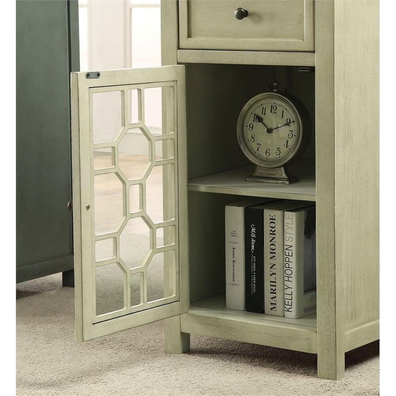 Furniture of America Jennifer I Wood 1-Drawer Side Table in Antique White