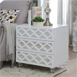 Furniture of America Elizabeth Engineered Wood 3-Drawer End Table - Glossy White