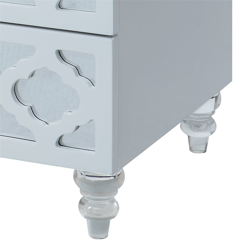 Furniture of America Elizabeth Engineered Wood 3-Drawer End Table - Glossy White