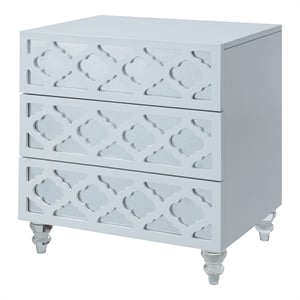 Furniture of America Elizabeth Engineered Wood 3-Drawer End Table - Glossy White