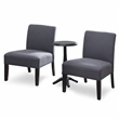 Furniture of America Lapira Wood 3-Piece Accent Table and Chair Set in Gray