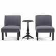 Furniture of America Lapira Wood 3-Piece Accent Table and Chair Set in Gray