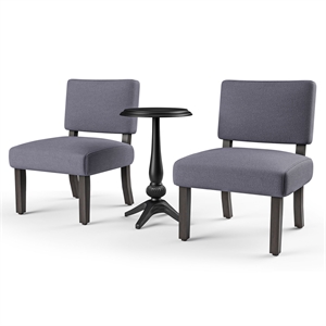 Furniture of America Jetson Wood 3-Piece Accent Table and Chair Set in Gray