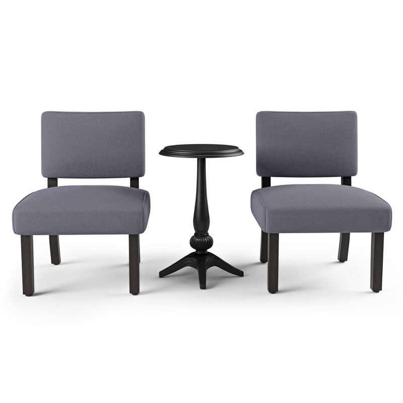 Furniture of America Jetson Wood 3-Piece Accent Table and Chair Set in Gray
