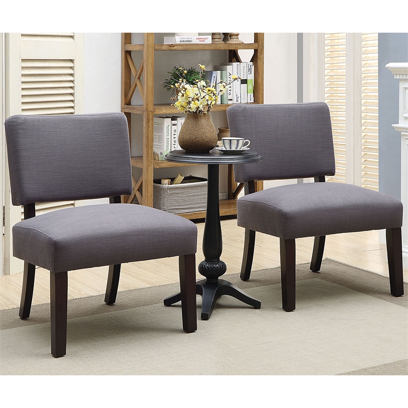 Furniture of America Jetson Wood 3-Piece Accent Table and Chair Set in Gray