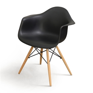 Furniture of America Ashton Plastic Dining Arm Chair in Black (Set of 2)
