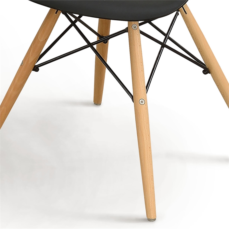 Furniture of America Ashton Plastic Dining Arm Chair in Black (Set of 2)